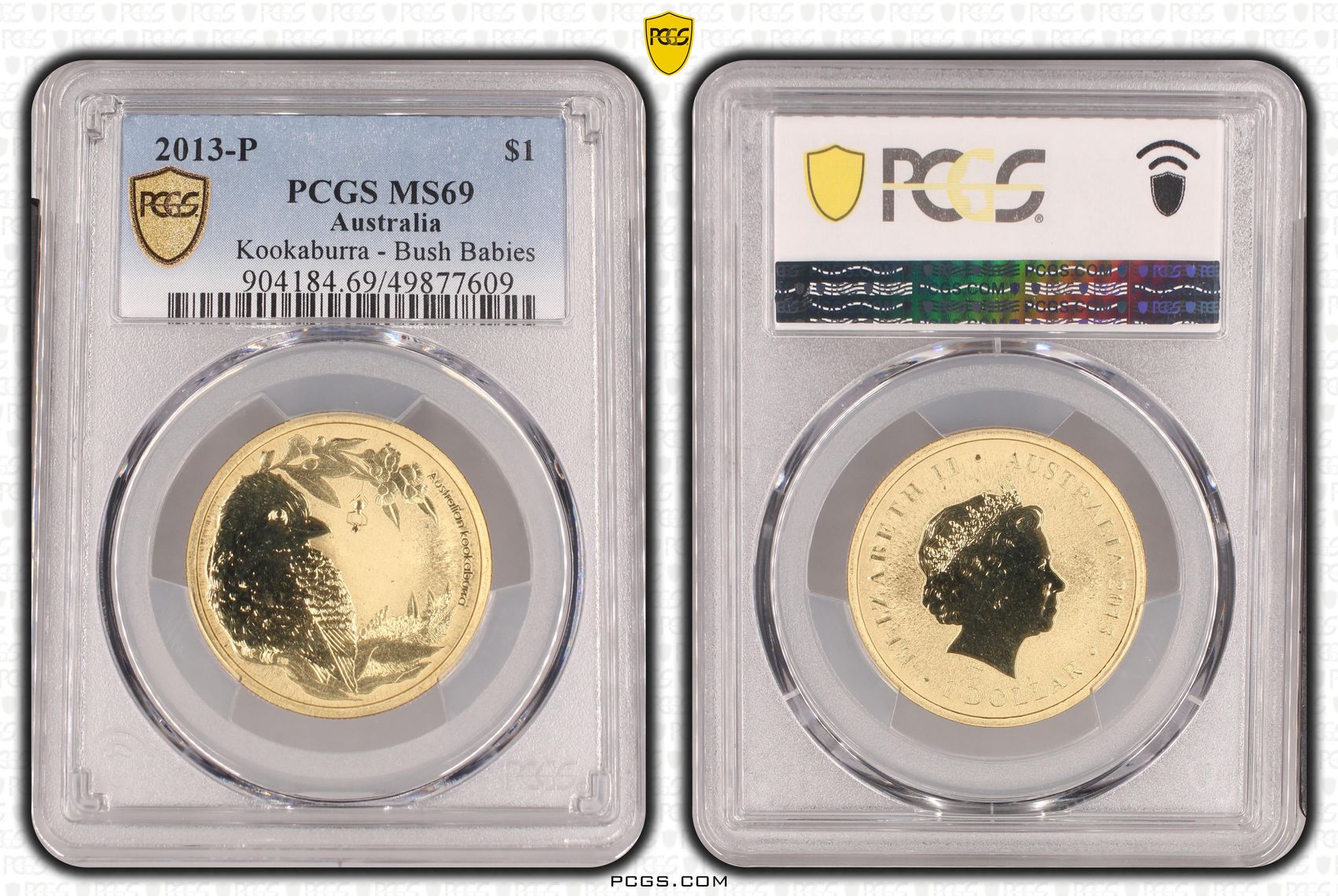 Kookaburra - Bush Babies POP 9/0, One Dollar, 2013-P, PCGS MS69