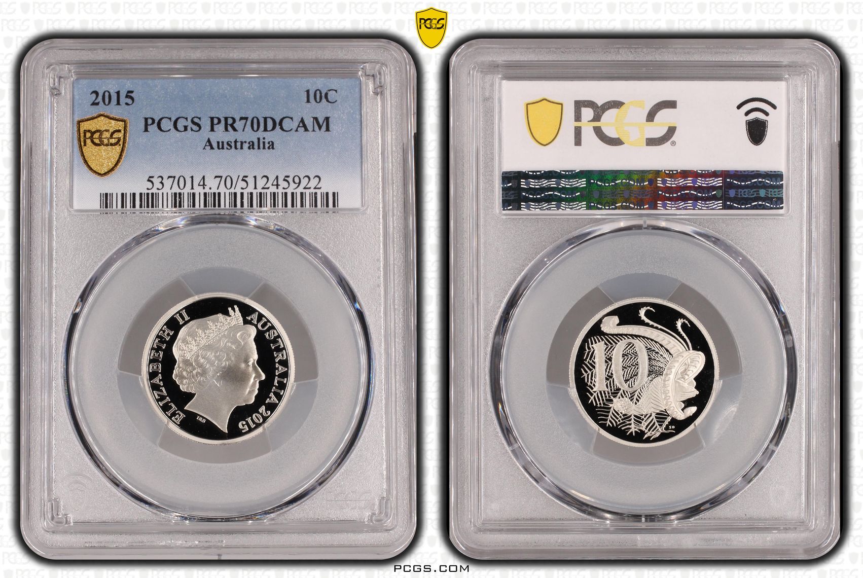 Ten Cent, 2015, Pcgs Pr70dcam