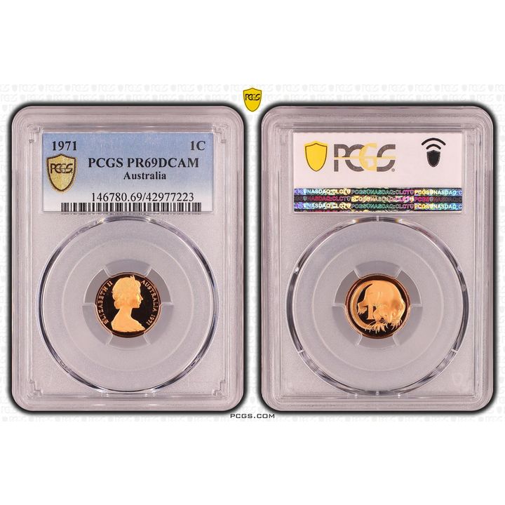 Elizabeth II, One Cent, PR69DCAM , 1971