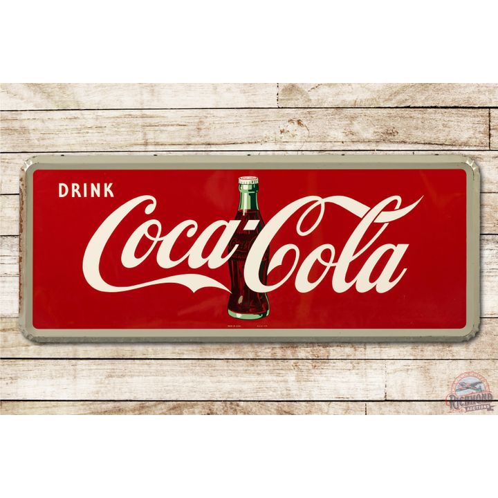 5' Coca-Cola & Bottle Self Framed Metal Sign TAC 9