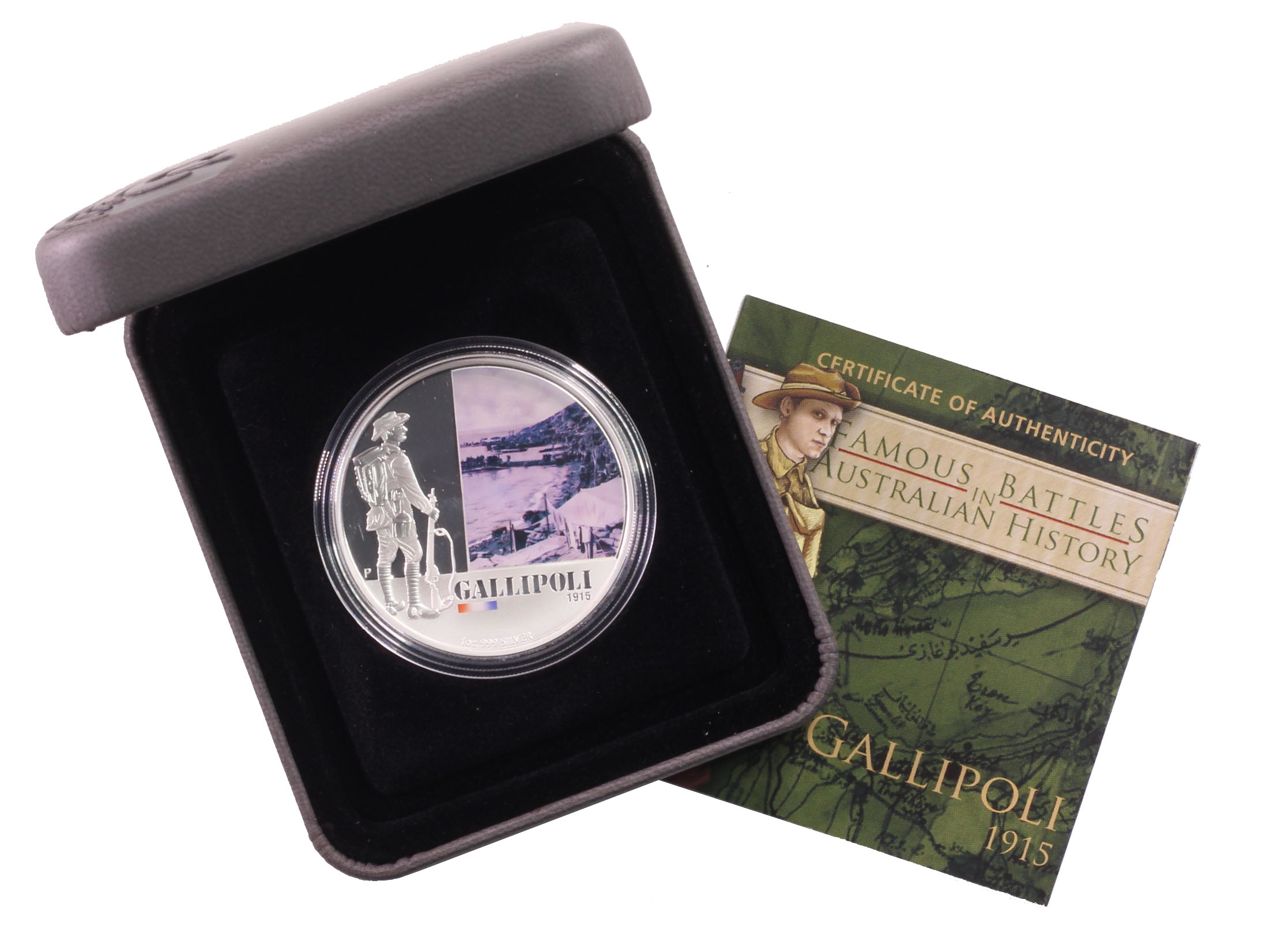 2011 Perth Mint 1oz Colour Silver $1 Famous Battles "Gallipoli" Coin