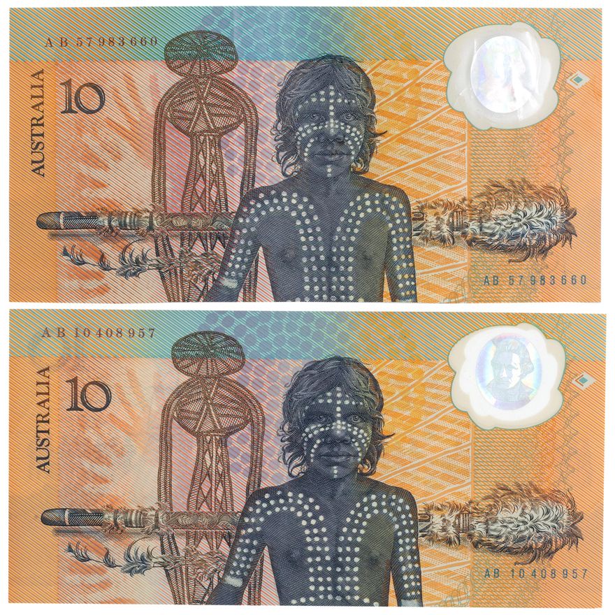 Pair, Johnston/Fraser, Ten Dollars, 1988, VF