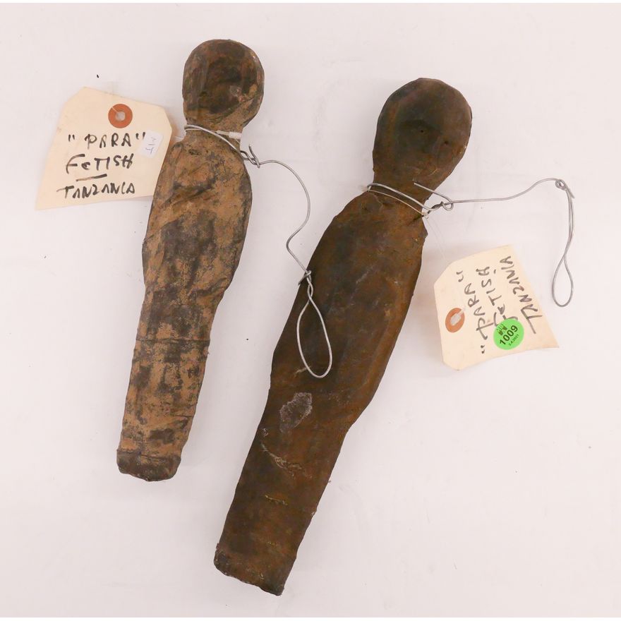2pc Tanzanian Para Fetish Figures- 10'' and 12''