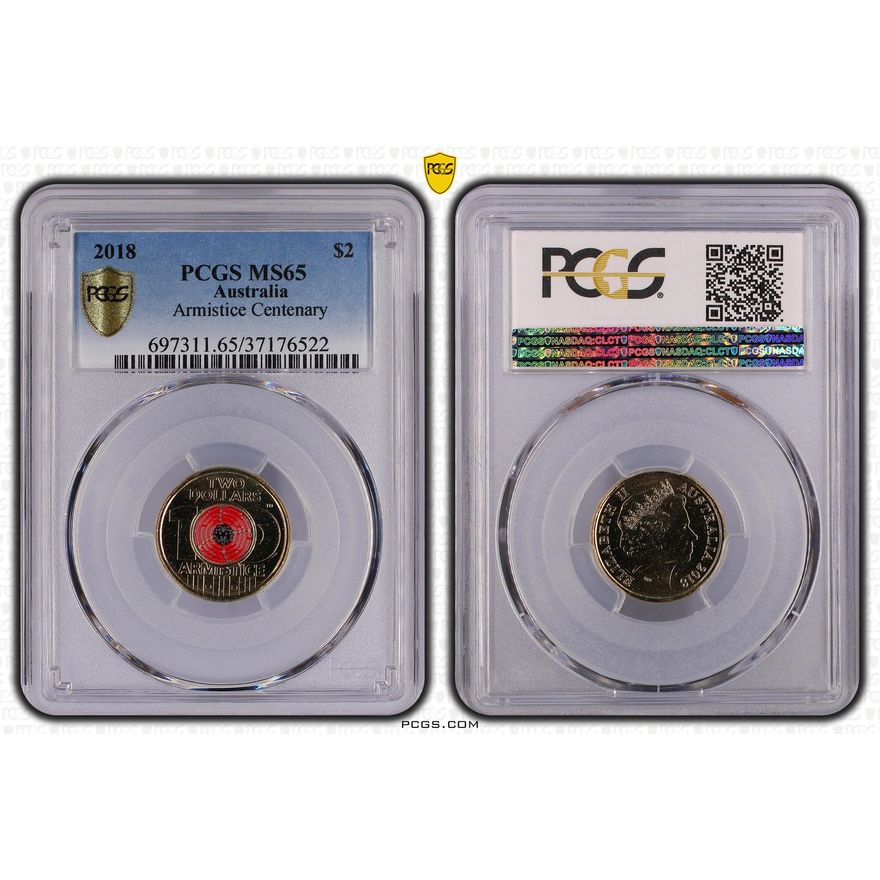 Armistice Centenary Colorized, Two Dollar, 2018, PCGS MS65