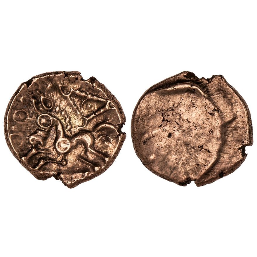 Cantiaci, AV Quarter-Stater, 'Corded Triangle' Type, slight circular ...