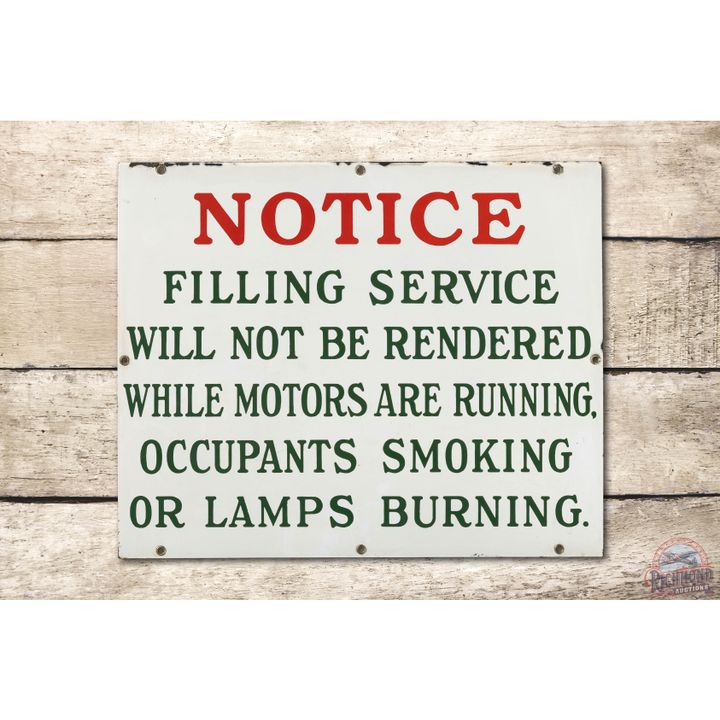 Sinclair Notice Filling Service Porcelain Sign