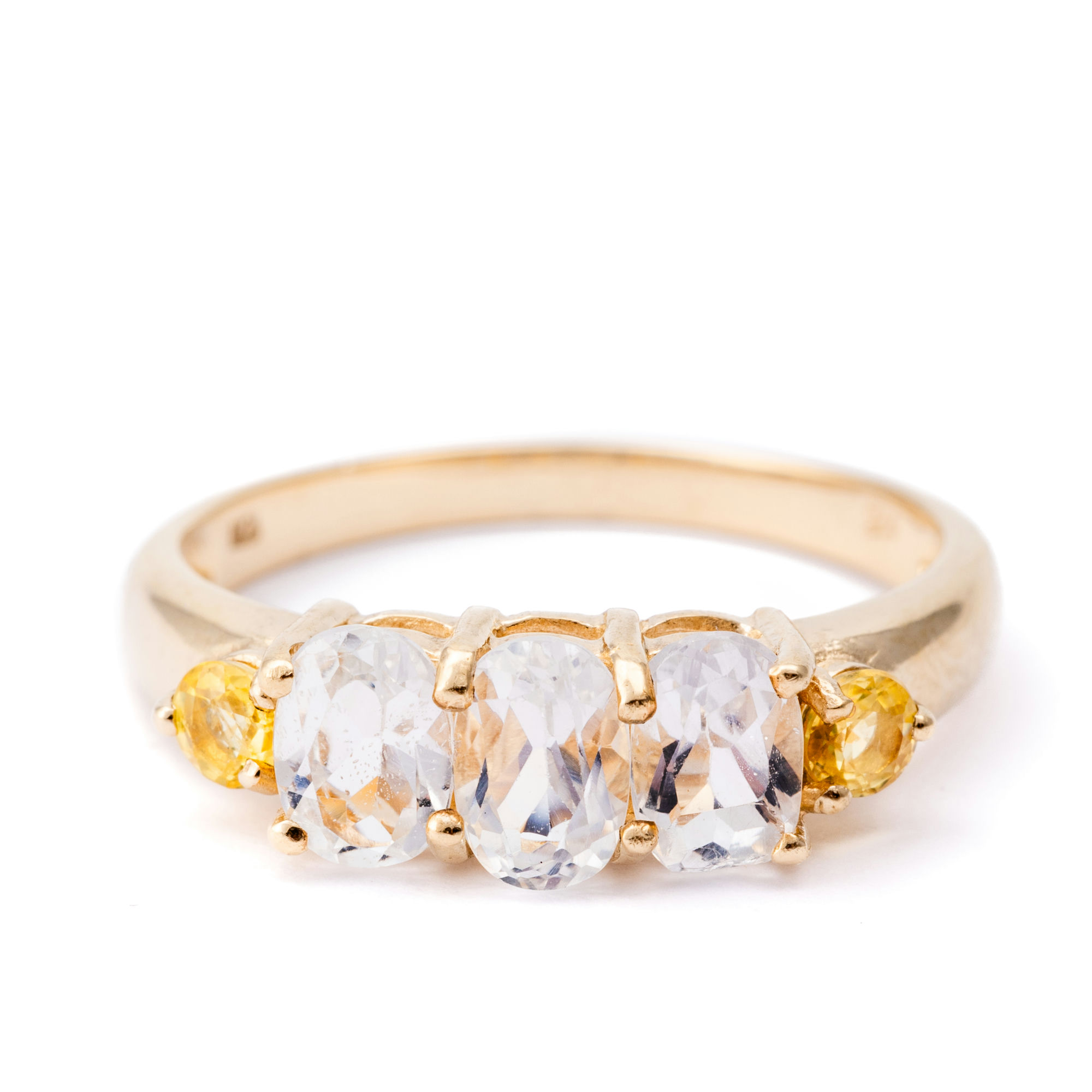 Topaz & Citrine Ring 10ct Gold,