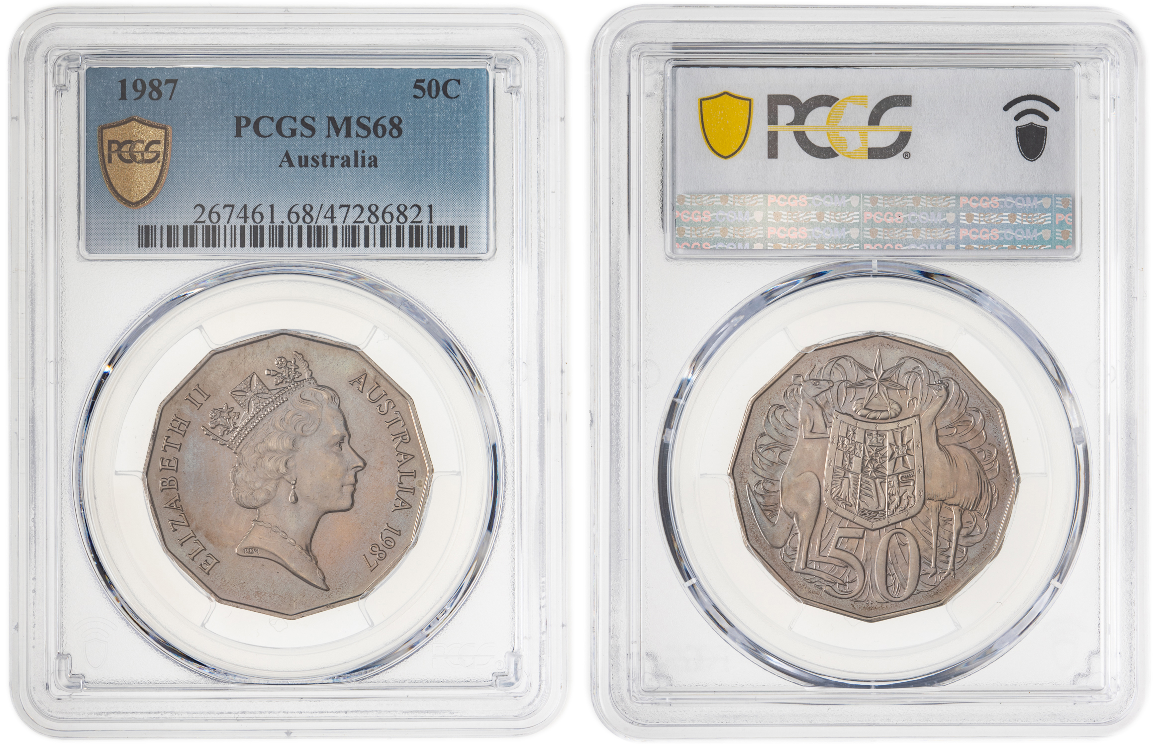 Elizabeth II, Fifty Cent, 1987, PCGS MS68