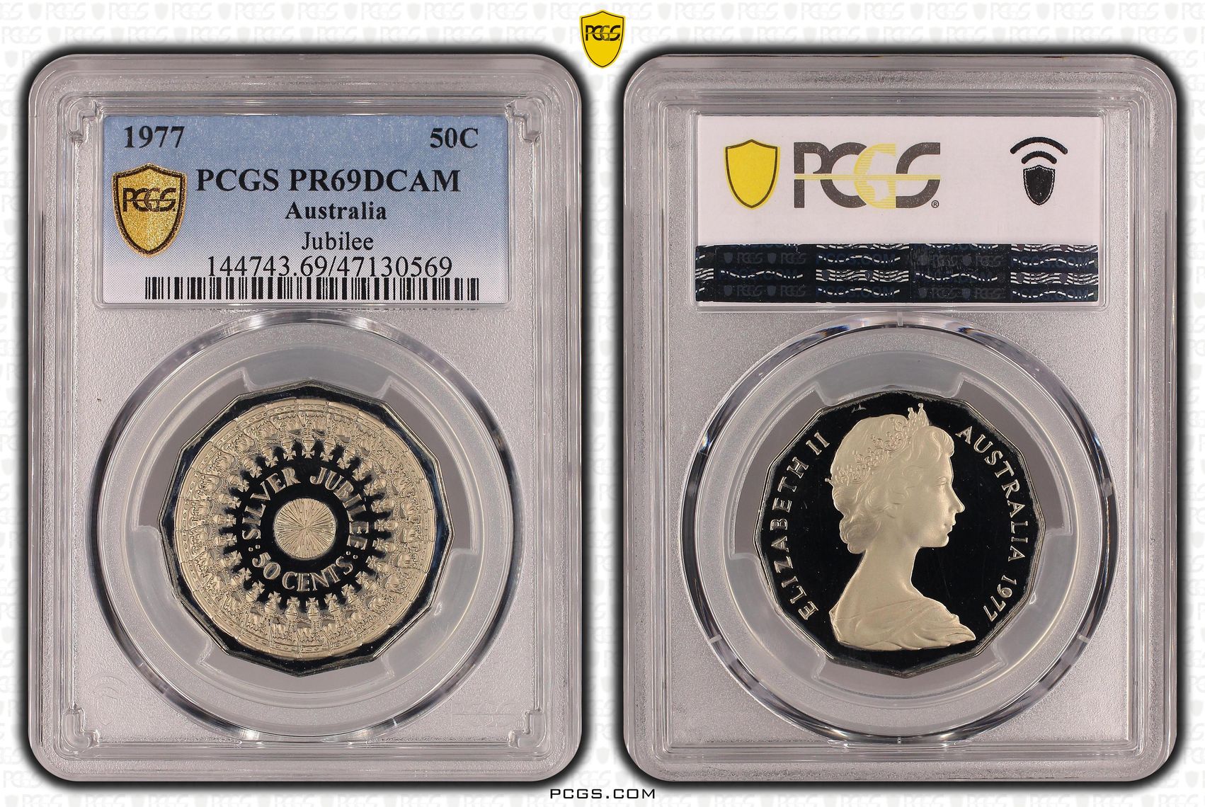 Elizabeth II, Jubilee, Fifty Cent, 1977, PCGS PR69DCAM