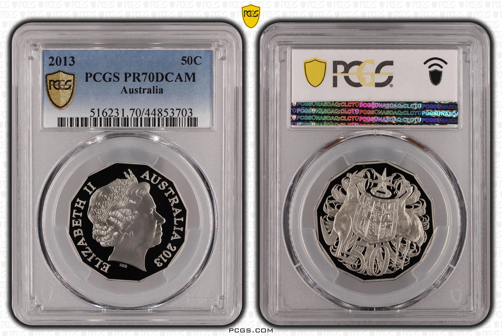 2013 Australian Fifty Cent, 50c Proof PCGS - PR70DCAM POP 62/0 -703
