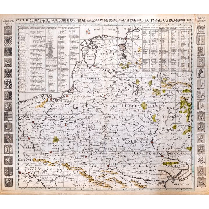 Henri Abraham Châtelain
Châtelain | Carte de Pologne avec la chronologie des rois et des ducs de Lithuanie…