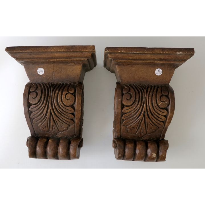 PAIR OF HEAVY CERAMIC WALL BRACKETS