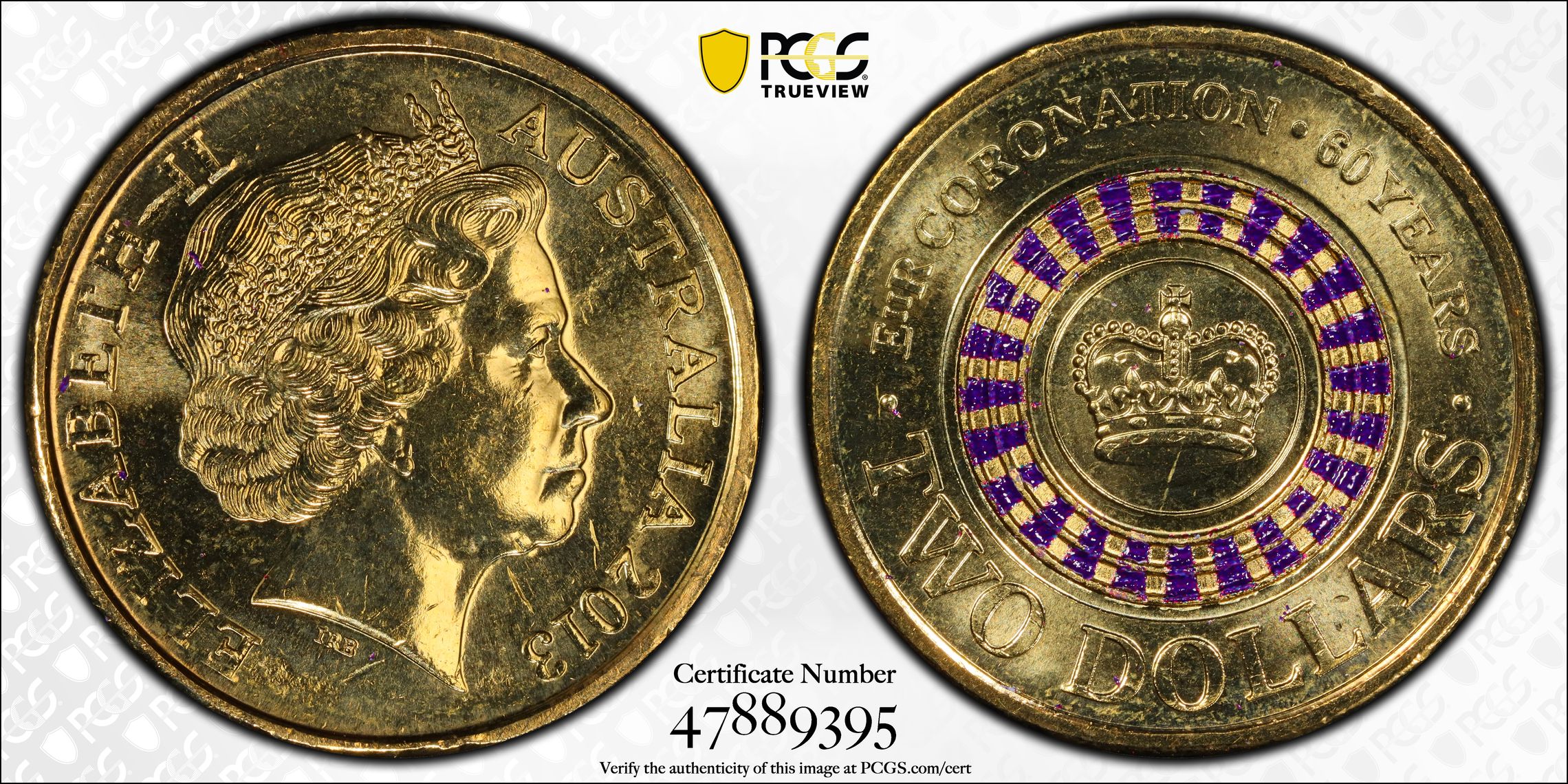 Coronation Colorized, Two Dollar, 2013, PCGS MS64