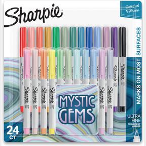 24 COUNT (PACK OF 1) SHARPIE PERMANENT MARKERS, ULTRA-FINE POINT, FEATURING MYSTIC GEM COLOR MARKERS, ASSORTED, 24 COUNT
