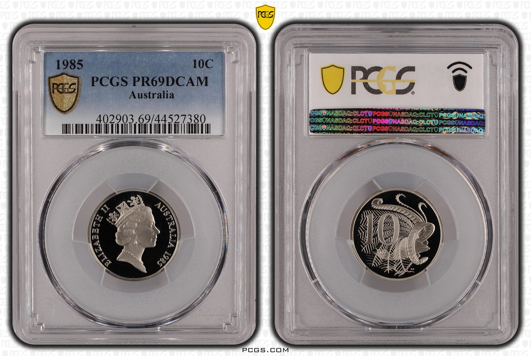 , Ten Cent, 1985, Pcgs Pr69dcam