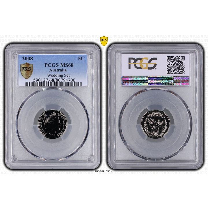 Elizabeth II, Five Cent, 2008, PCGS MS68