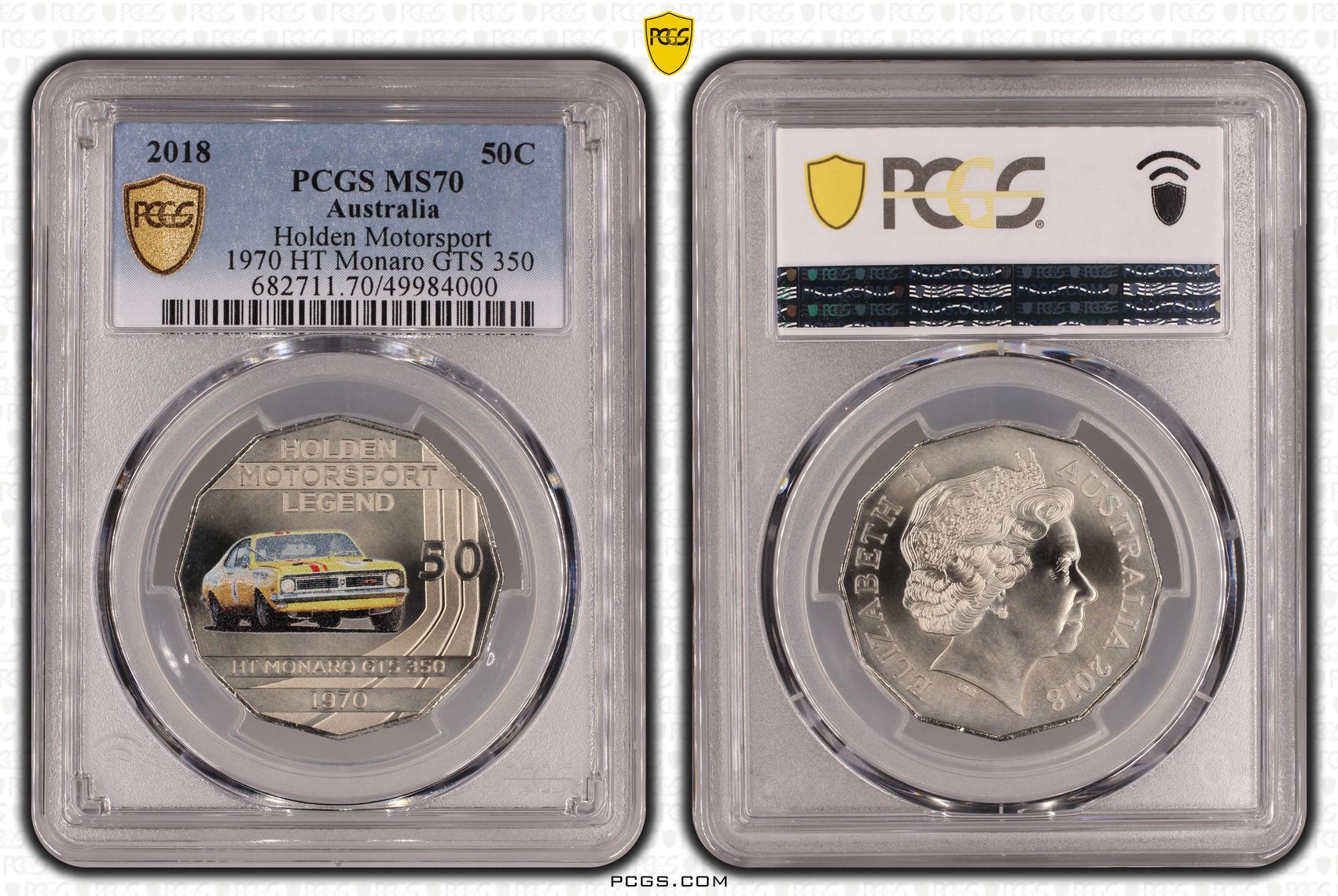 Holden Motorsport - 1970 HT Monaro GTS 350 POP 4/0, Fifty Cent, 2018, PCGS MS70