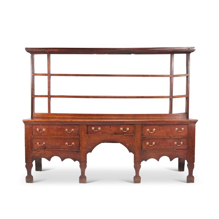 A late 18th century oak dresser, possibly Welsh borders