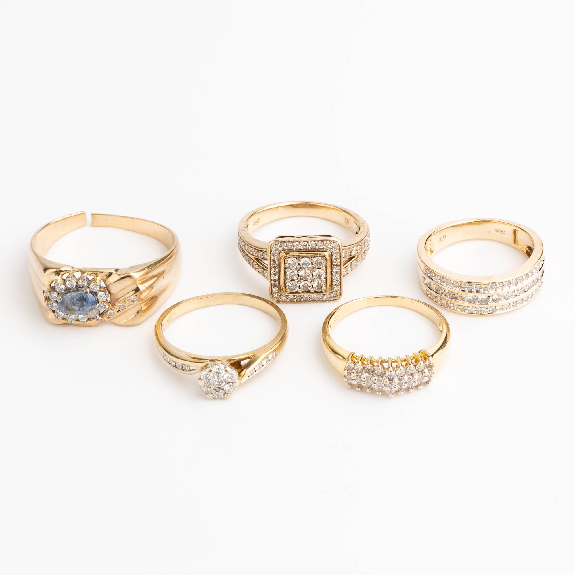 9ct Gold Diamond & Gemstone Rings