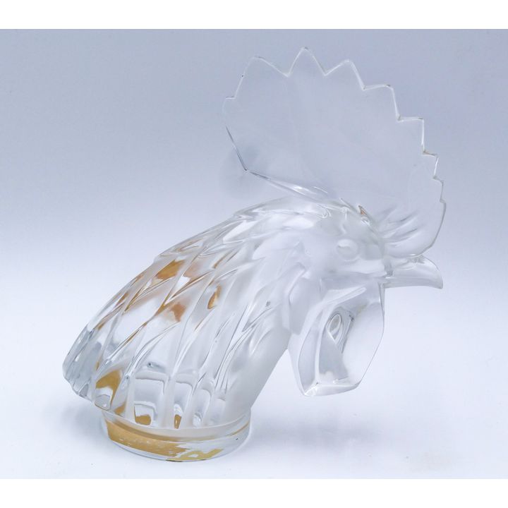 Lalique ''Tete de Coq'' Crystal Glass Sculpture 7''