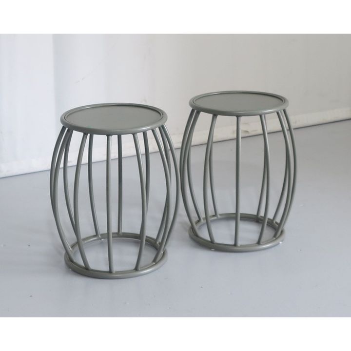 PAIR OF METAL SIDE TABLES