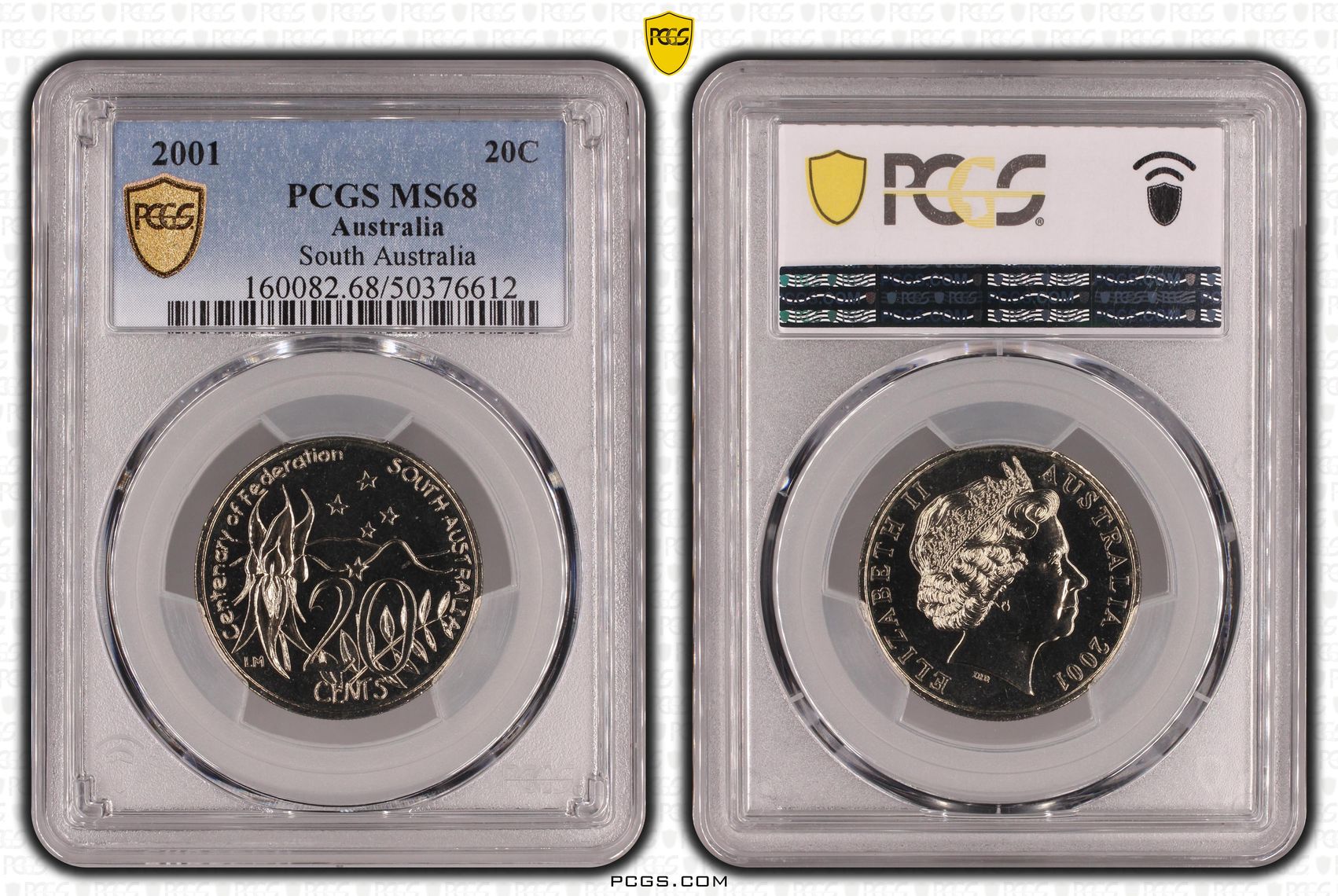South Australia, Twenty Cent, 2001, PCGS MS68