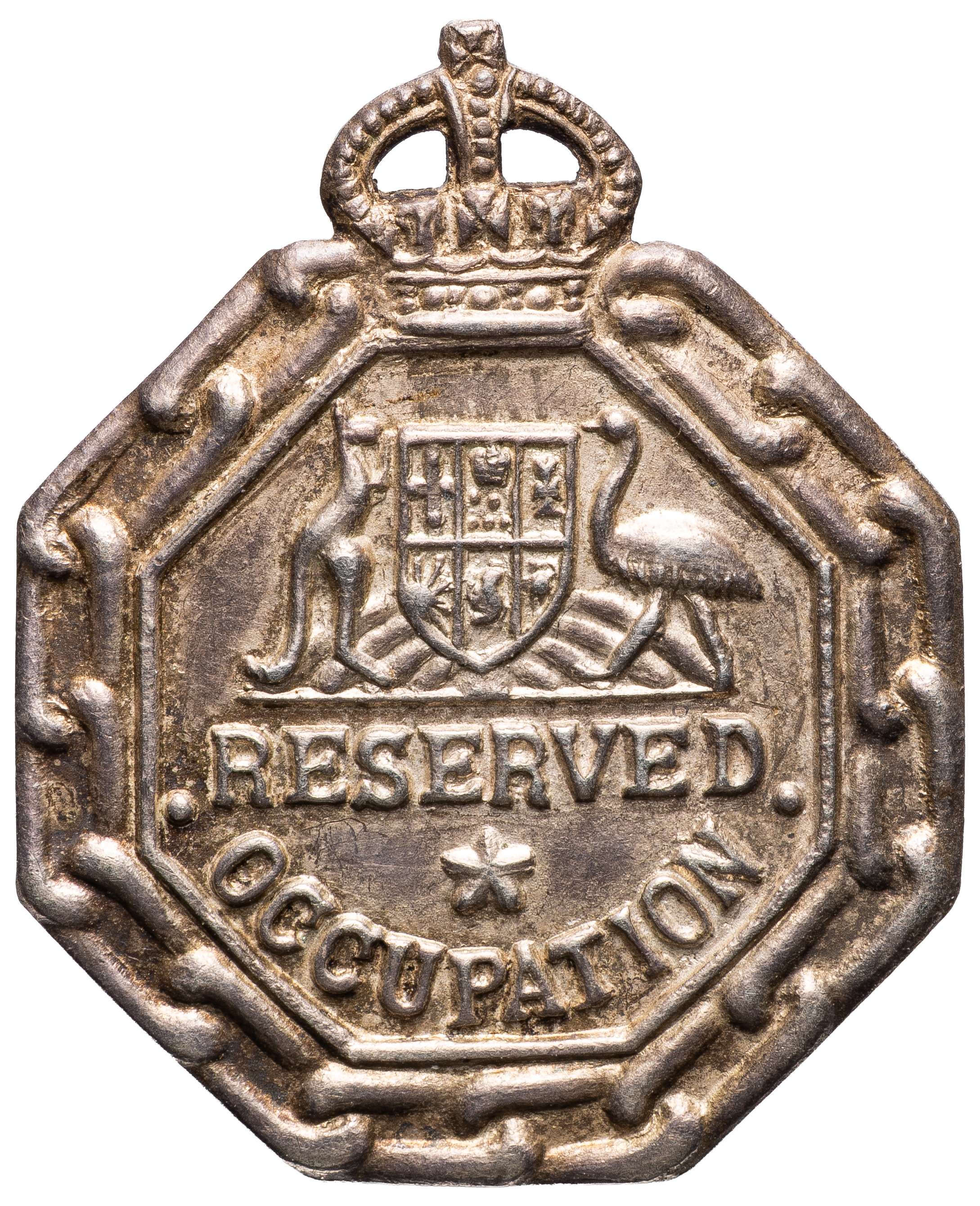 Reserved Occupation (Exemption Badge), 1940, gVF