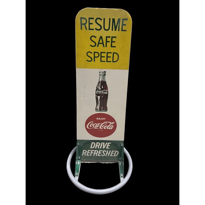Coca Cola Coke School Zone Resume Speed Curb Sign