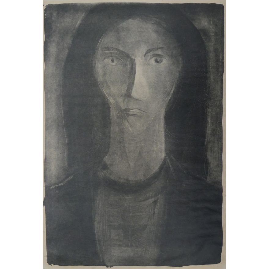 LaVon Salmela Lucas ''Night Thought'' 1950 Lithograph