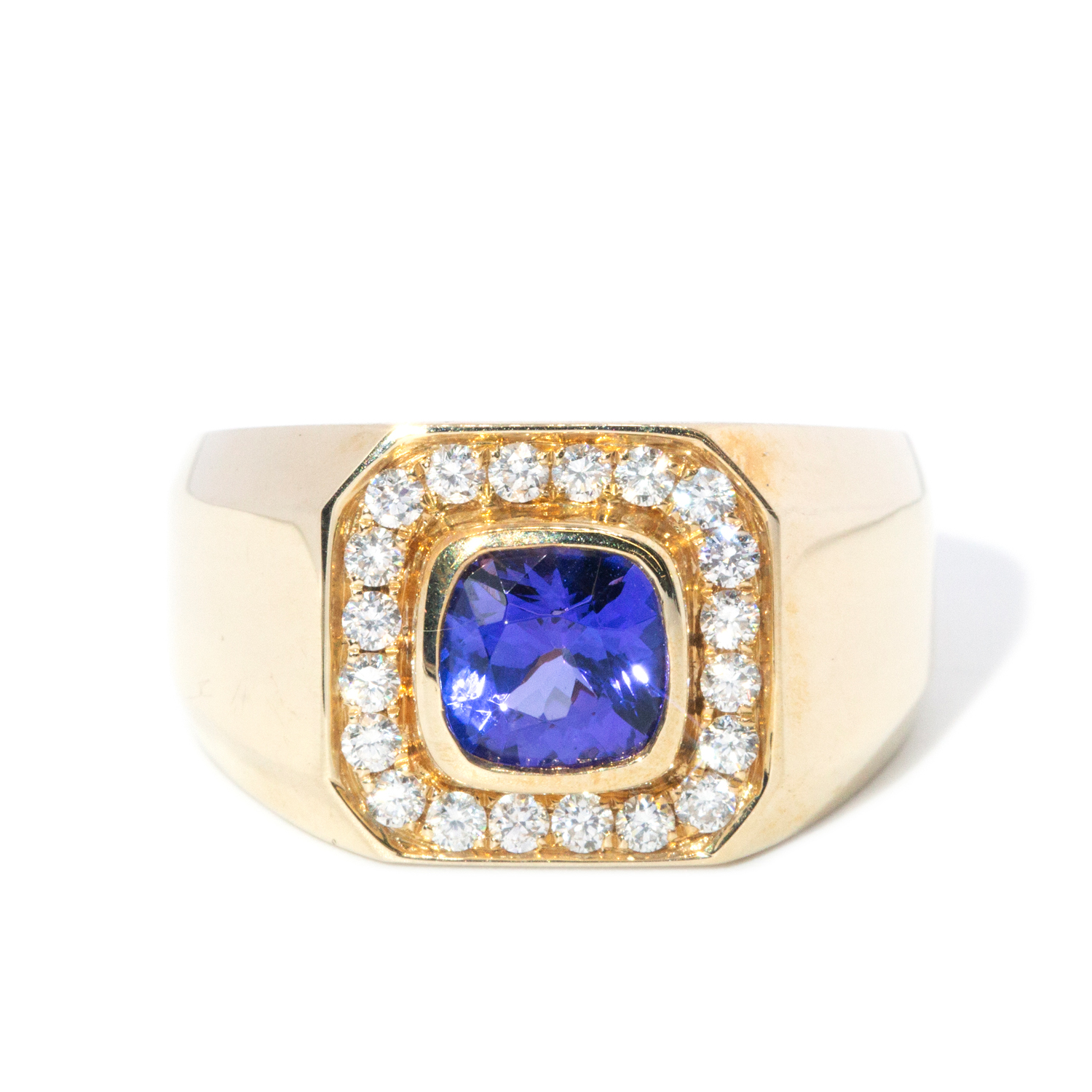 Tanzanite & 0.45 Carat Diamond Ring