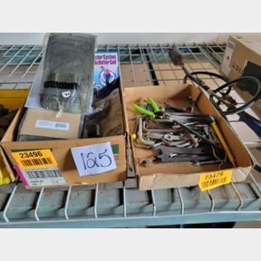Assortment of allen wrenches, padded belt, gate latches