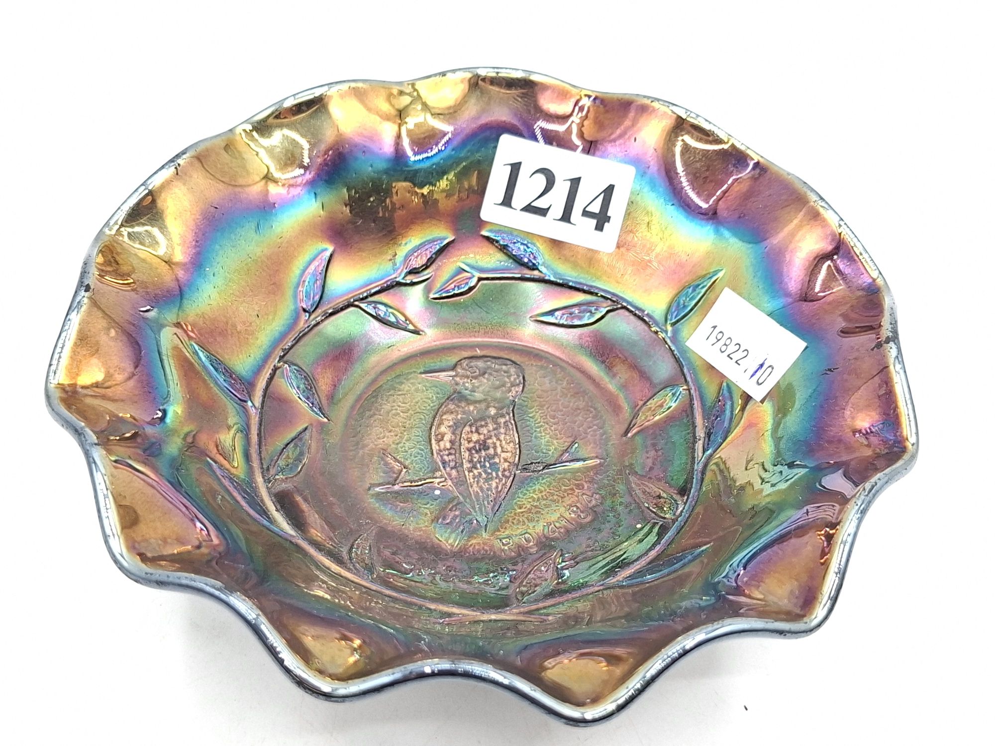 Black Carnival Glass Bowl