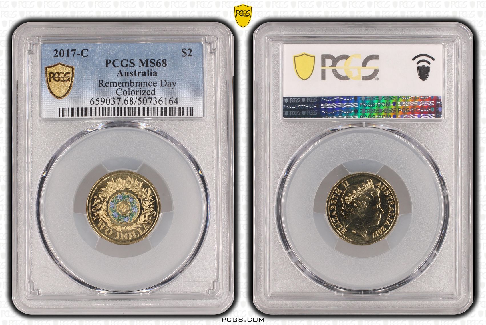 Remembrance Day Colorized , Two Dollar, 2017-C, PCGS MS68