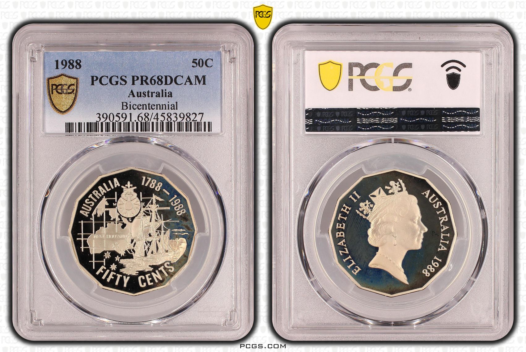 Bicentennial, Fifty Cent, 1988, PCGS PR68DCAM
