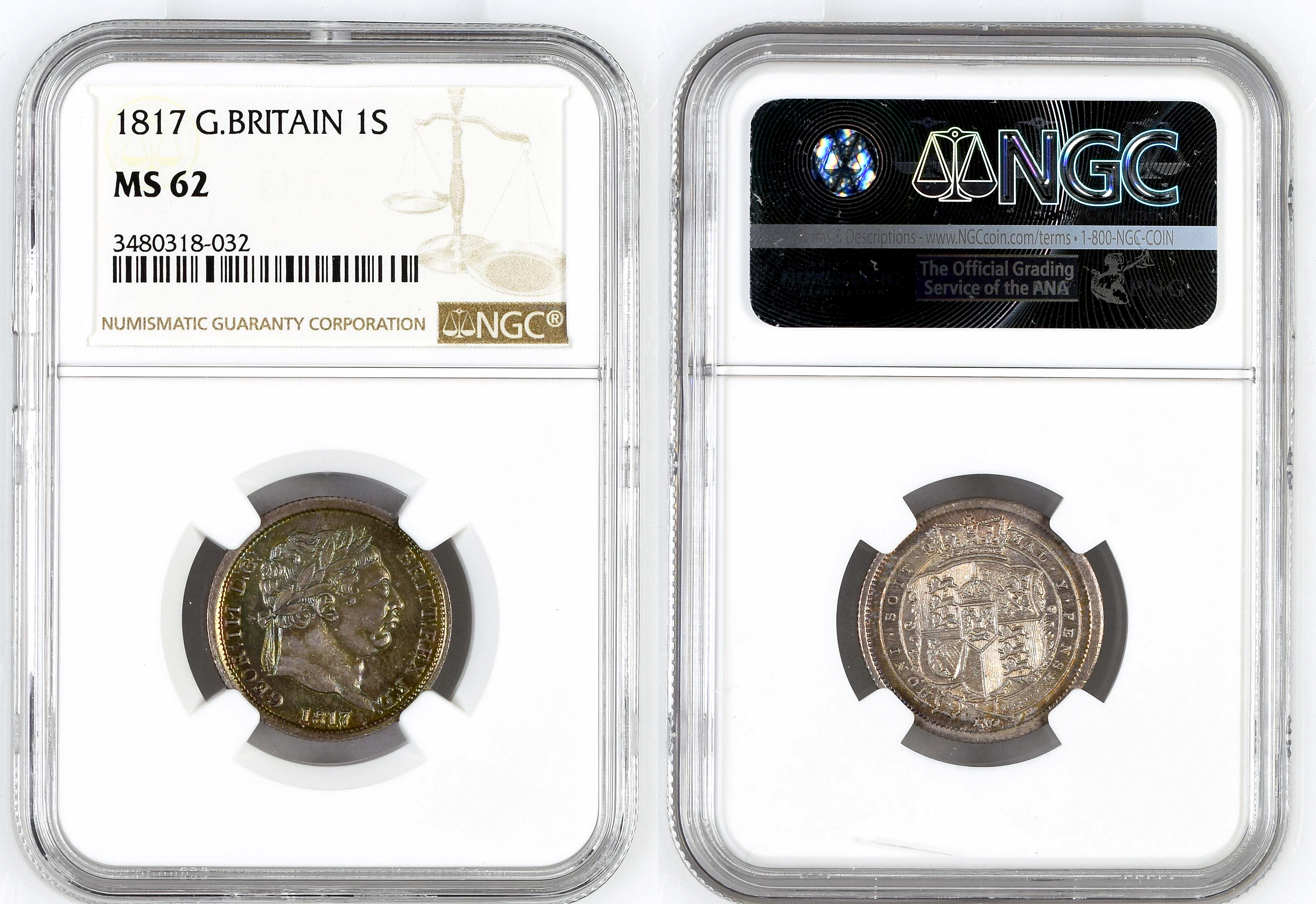 Great Britain, One Shilling, 1817, NGC MS 62