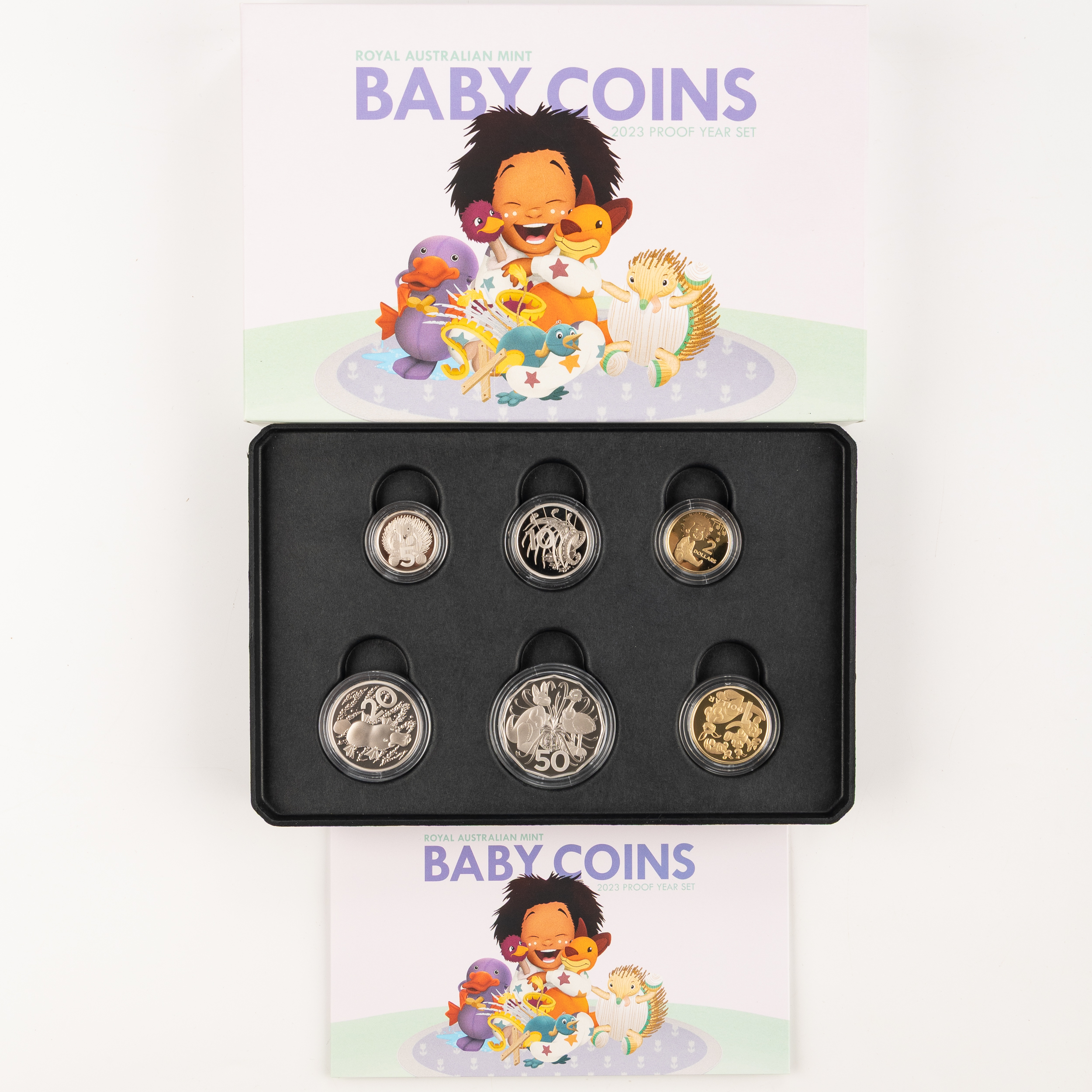 Elizabeth II, Baby Coins, Five Cents - Two Dollars, 2023, FDC