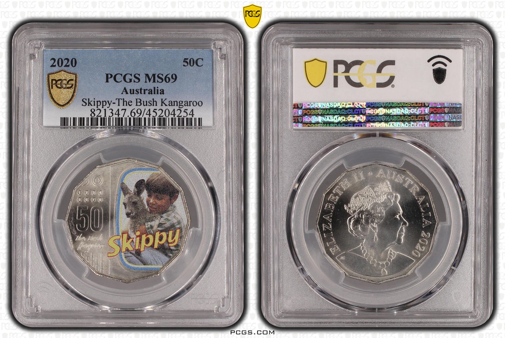 2020 Australia Fifty Cent, 50c Skippy-The Bush Kangaroo PCGS - MS69 -254