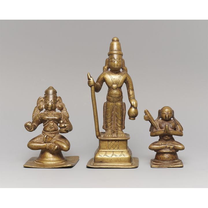 Three Indian copper alloy figures. Various regions. 17/19th century