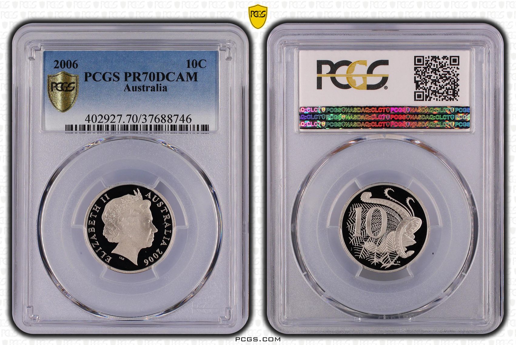 Top pop, Ten Cent, 2006, PCGS PR70DCAM
