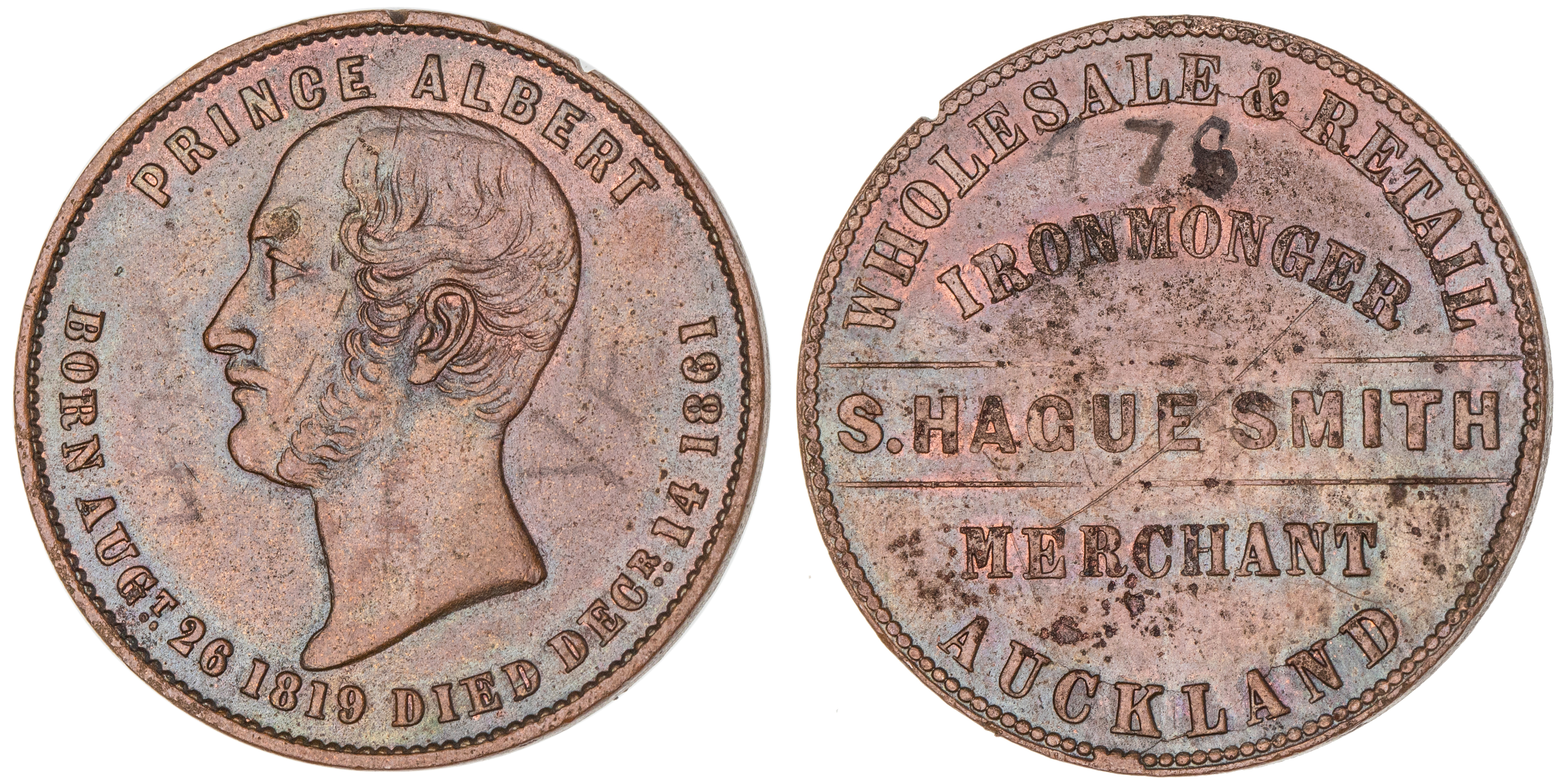 491 · New Zealand, S. Hague Smith, Auckland, Penny, ND, gVF