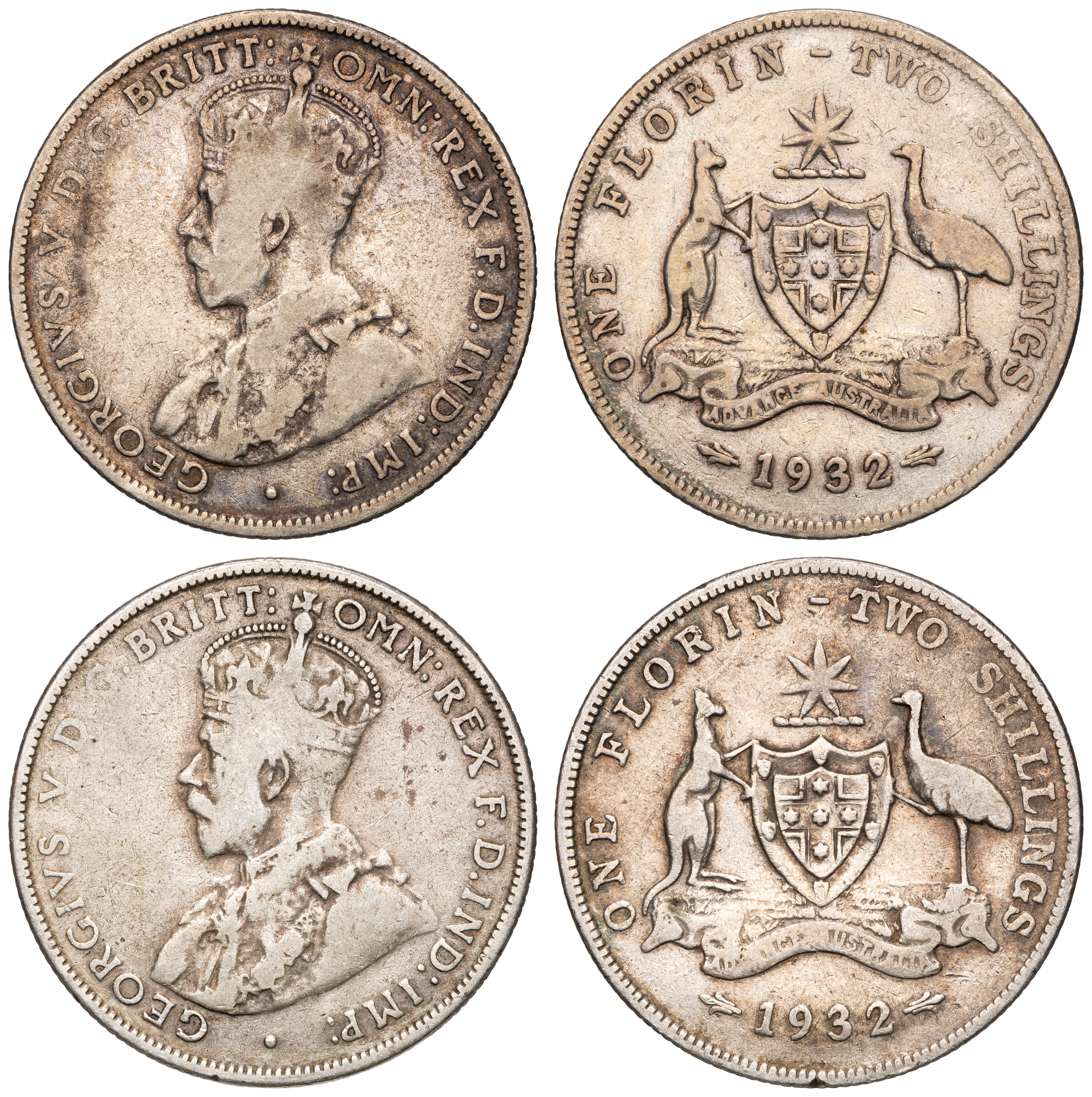 George V, Florin, 1932, VG
