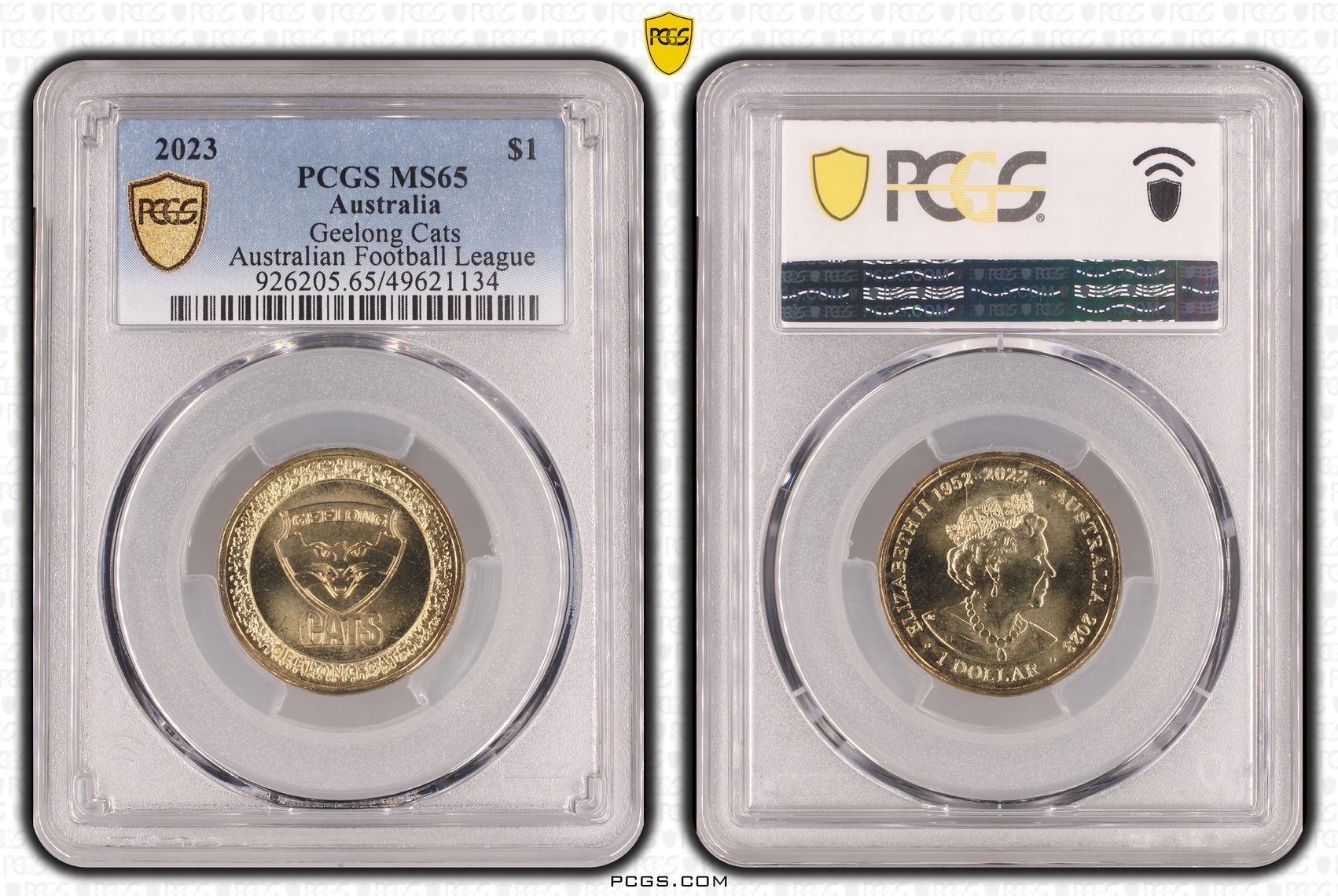 306 · AFL- Geelong Cats , One Dollar, 2023, PCGS MS65