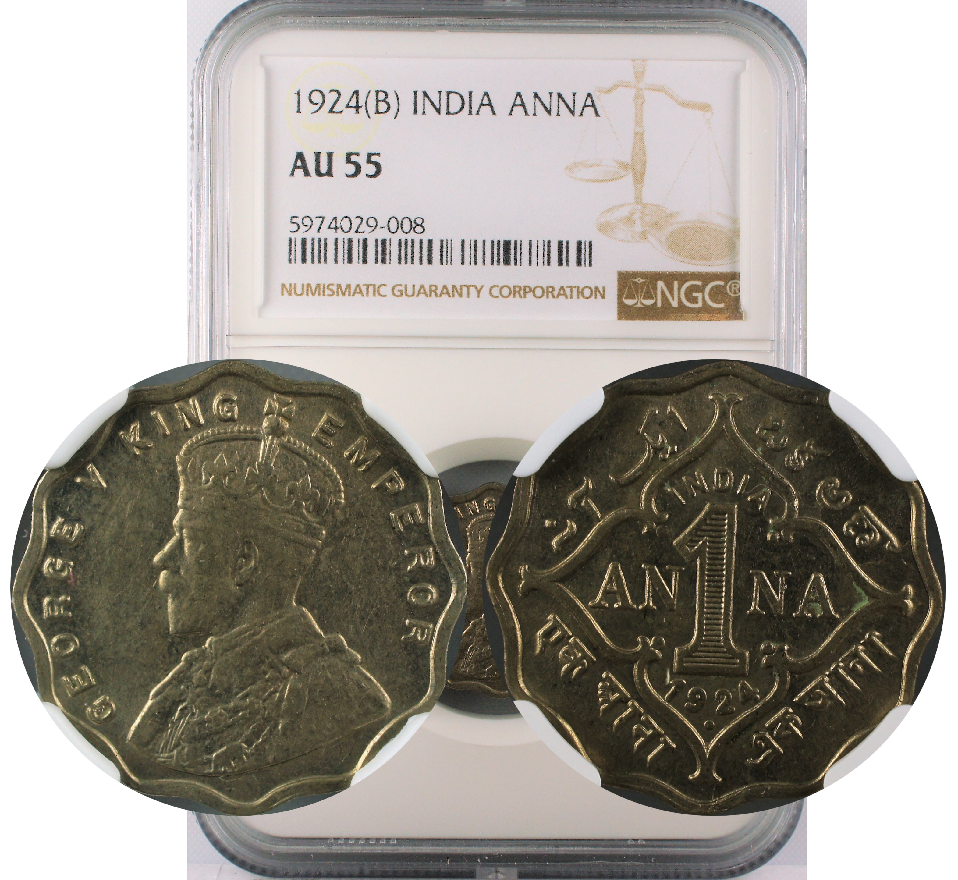 1924 B INDIA ANNA AU55