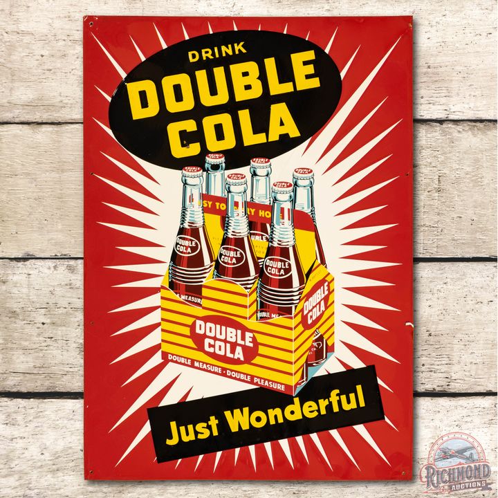 Drink Double Cola & Six Pack Image Metal Sign TAC 9.25