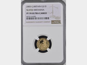 2005 PROOF GOLD 1/10oz BRITANNIA PF70 UCAM TOP POP!