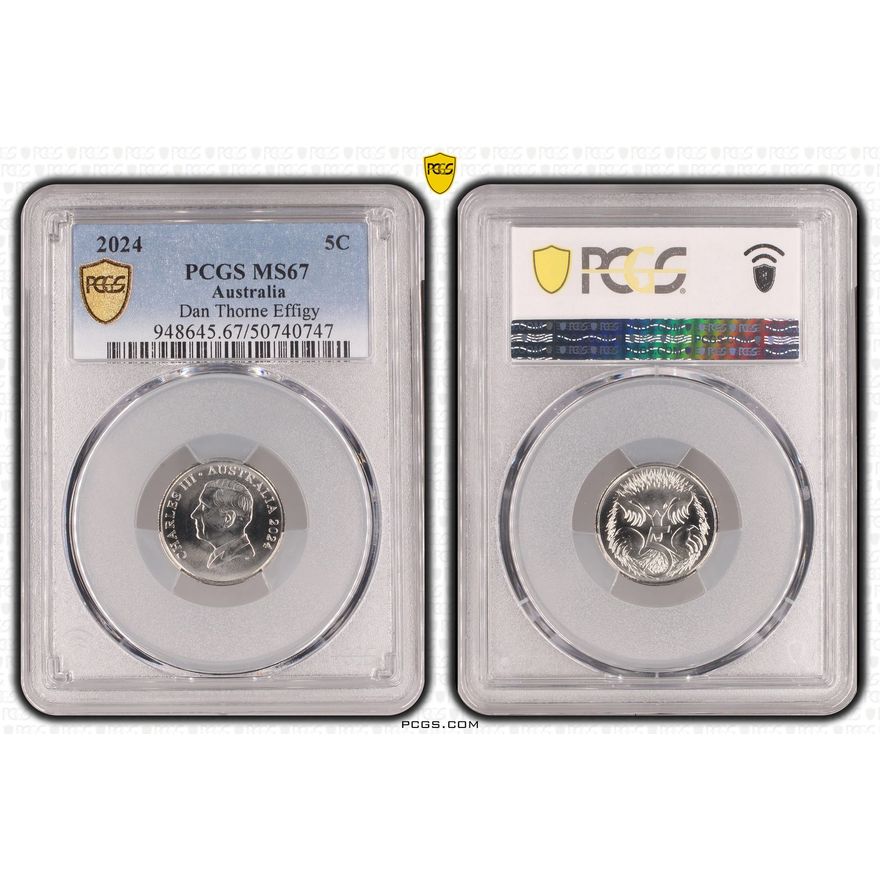 Dan Thorne Effigy, Five Cent, 2024, PCGS MS67