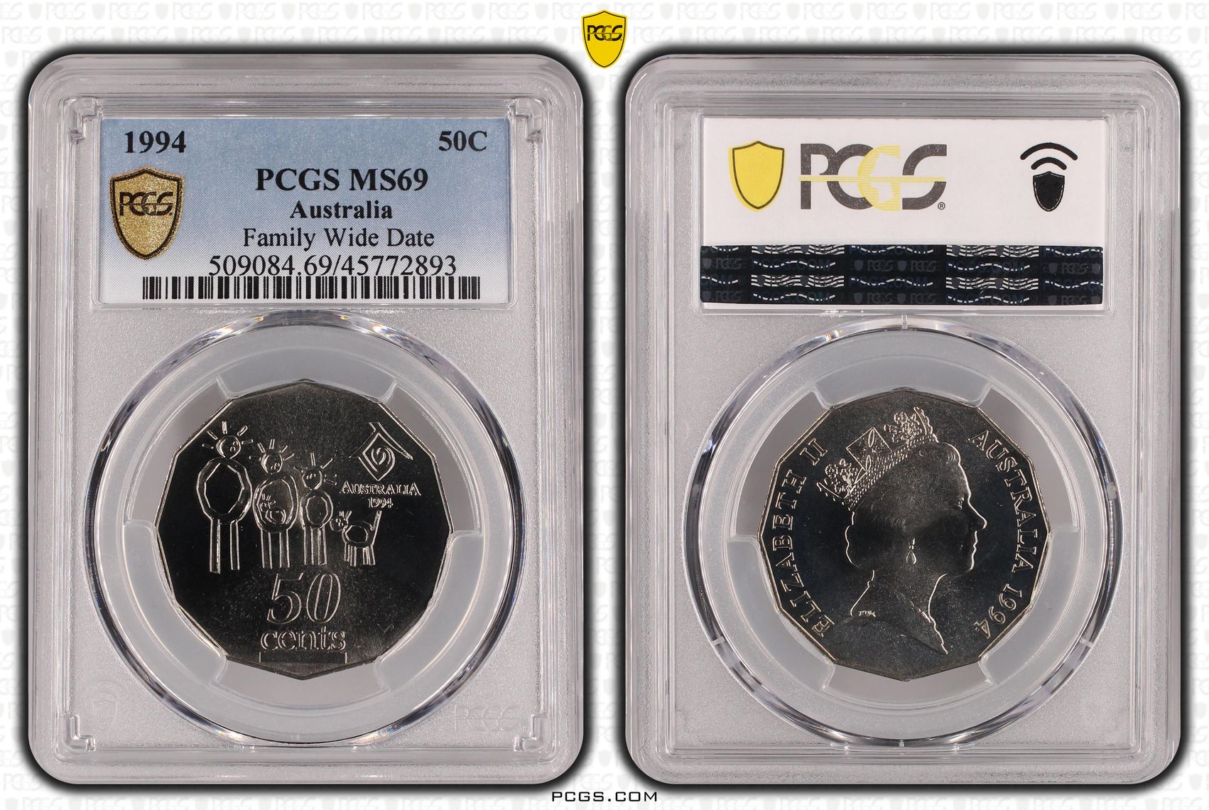 Family Wide Date, Fifty Cent, 1994, PCGS MS69