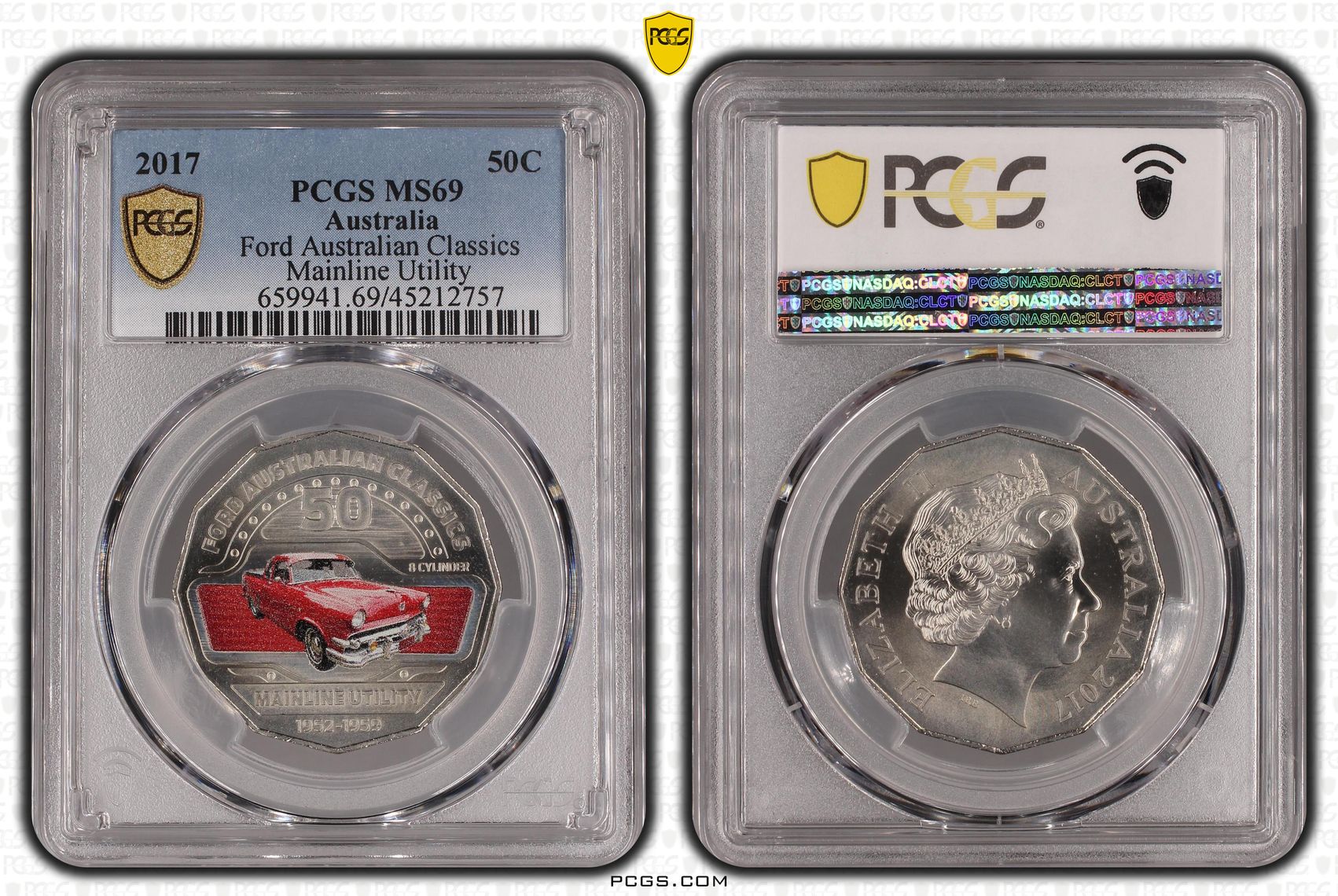 2017 Australia Fifty Cent, 50c Ford Australian Classics - Mainline Utility PCGS - MS69 -757