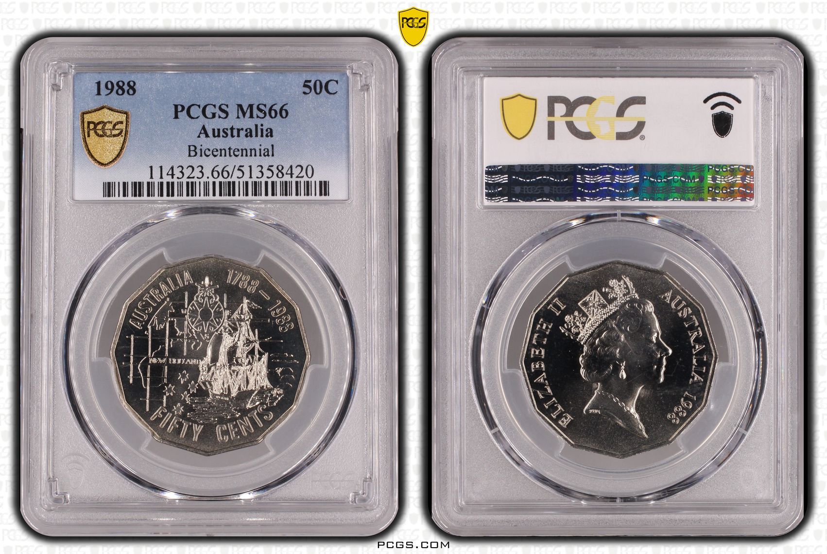 Bicentennial, Fifty Cent, 1988, PCGS MS66