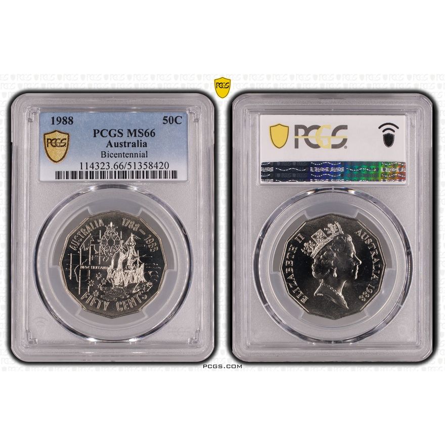 Bicentennial, Fifty Cent, 1988, PCGS MS66